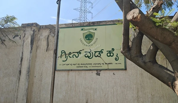 Another view of the Greenwood High campus signage, confirming the area's reputation as a center for academic excellence around Godrej Castillo