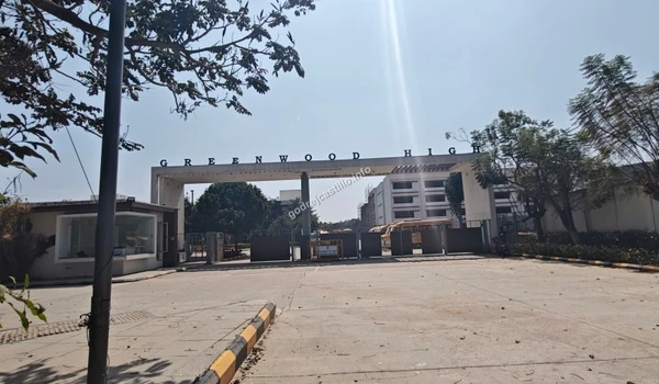 View of the Greenwood High school entrance gate, showcasing top-tier educational facilities located near Godrej Castillo