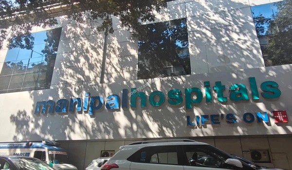 Exterior view of Manipal Hospitals highlighting its commitment to life-saving care near the Godrej Castillo project.