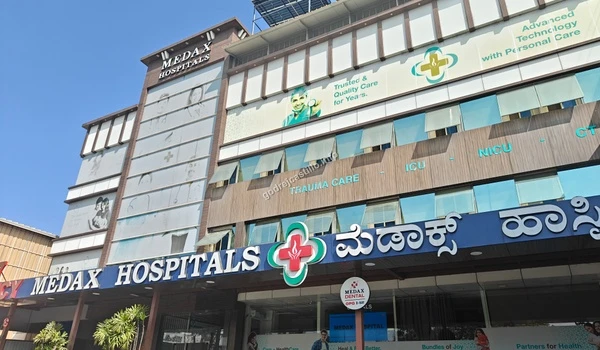 Wide exterior view of Medax Hospitals providing excellent medical services in the vicinity of Godrej Castillo.