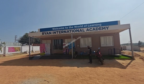 The modern welcome center of Ryan International Academy, showcasing the newly developed educational facilities close to Godrej Castillo