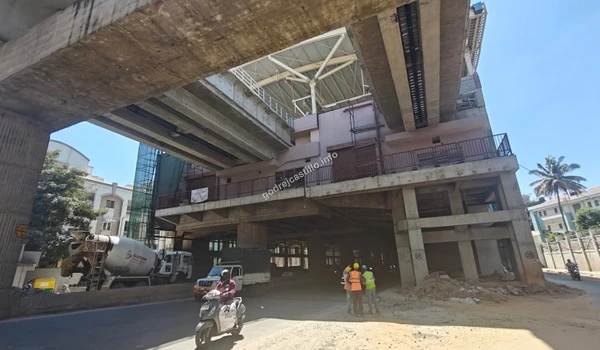 View of the upcoming metro station construction site showcasing future rapid transit connectivity for residents of Godrej Castillo